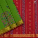 Semi Silk Cotton Printed Sarees –Vibrant Green SASPC0033602