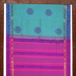 Semi Silk Cotton Printed Sarees ––Turquoise color  SASPC0033604 - Image 4