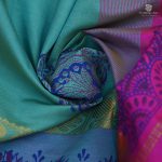 Semi Silk Cotton Printed Sarees ––Turquoise color  SASPC0033604 - Image 2