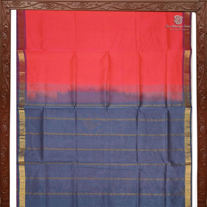 Silk Cotton Sarees Pinkish Red  SAS0033648 - Image 5
