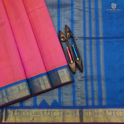 Handloom Silk Cotton Sarees Korvai – Hot Vibrant Pink SAS0033658