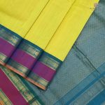 Handloom Silk Cotton Sarees Korvai – Lemon Yellow SAS0033659 - Image 3