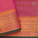 Silk Cotton Sarees Korvai – Dark Denim blue SAS0033676 - Image 4
