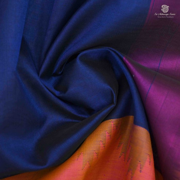Silk Cotton Sarees Korvai – Admiral Blue SAS0033695 - Image 2