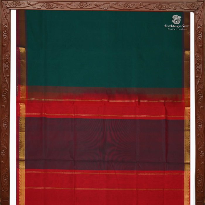 Silk Cotton Sarees Korvai – Lacoste Green SAS0033699 - Image 5