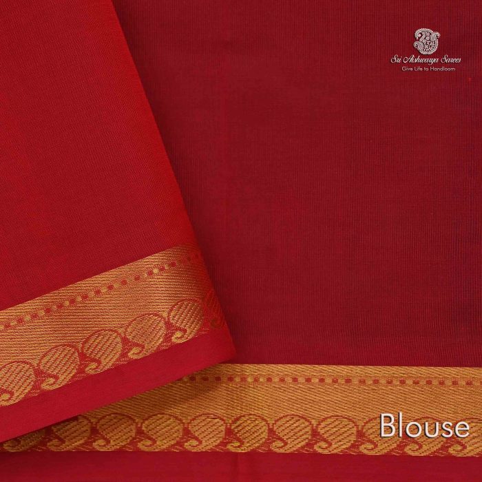 Silk Cotton Sarees Korvai – Lacoste Green SAS0033699 - Image 4