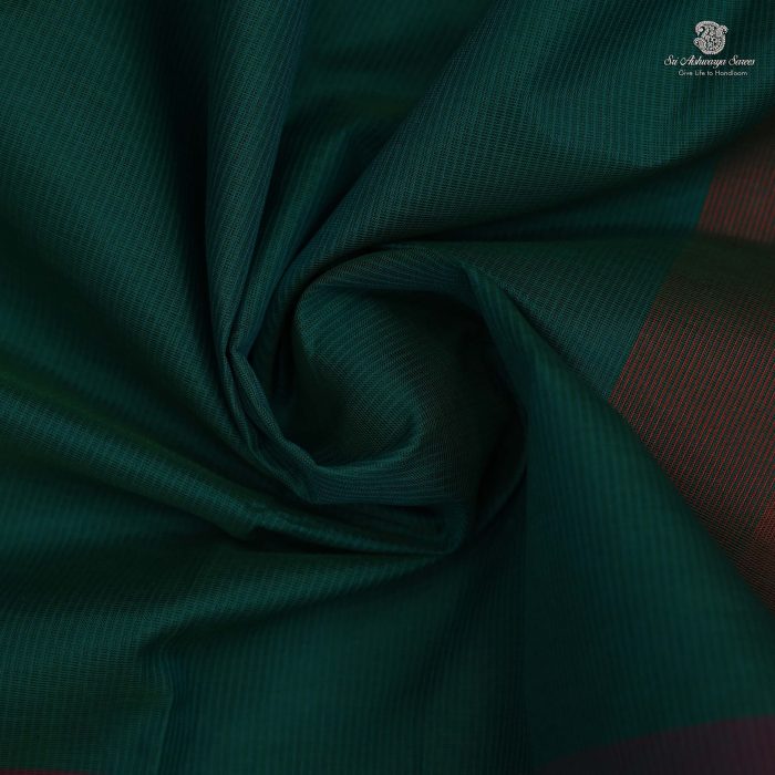 Silk Cotton Sarees Korvai – Lacoste Green SAS0033699 - Image 2