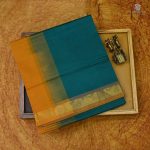 Silk Cotton Sarees Simple– Teal SAS0033702 - Image 6