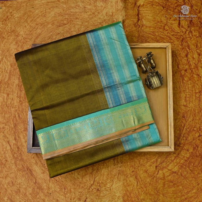 Silk Cotton Sarees – Green Mehandi SAS0033706 - Image 6