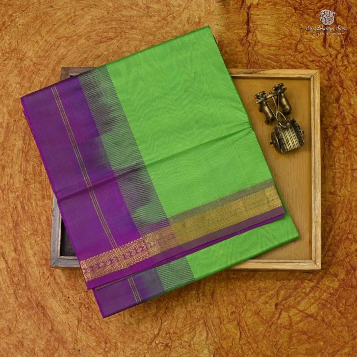 Silk Cotton Sarees  – Peacock Green SAS0033717 - Image 6