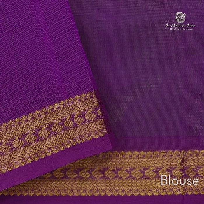 Silk Cotton Sarees  – Peacock Green SAS0033717 - Image 4