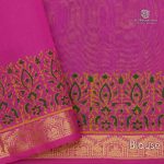 Silk Cotton Printed Sarees – Olive Green SASSC0035724 - Image 3