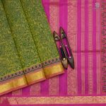 Silk Cotton Printed Sarees – Olive Green SASSC0035724