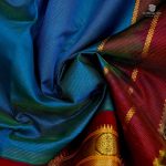 10 Yards Silk Cotton Sarees - Peacock Blue SASTS0033005 - Image 2