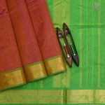 rust silk cotton saree