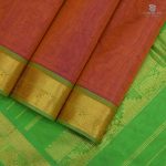 Silk Cotton Saree - Rust SAS0033140 - Image 4