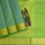 Silk Cotton Saree - Turquoise Green SAS0033173