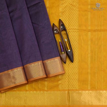 Silk Cotton Saree - Dark Blue SAS0033279
