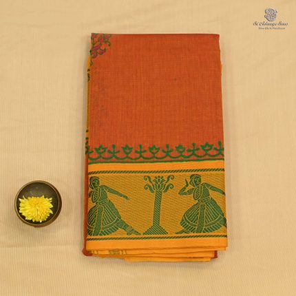 sunset orange saree