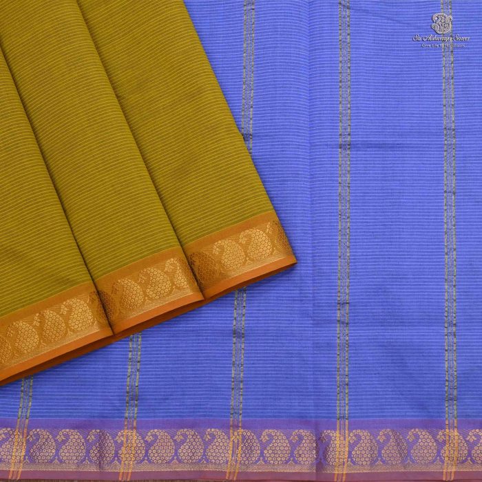 Semi Silk Cotton Sarees –Mehendi Green SASPC0033841 - Image 1