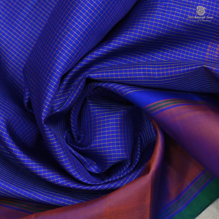 10 Yards Pure Silk Sarees - Navy Blue SASTPS0033885 - Image 2