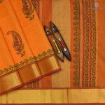 Silk Cotton Saree Printed – Bright Orange SASSC0033940