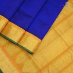 Silk Cotton Sarees Korvai – Navy Blue SAS0034043 - Image 4