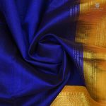 Silk Cotton Sarees Korvai – Navy Blue SAS0034043 - Image 3