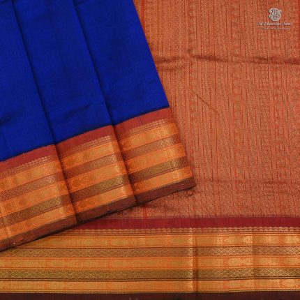 Silk Cotton Saree - Dark Blue SAS0034045