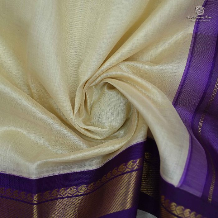 Silk Cotton Sarees Simple – Off White SAS0034048 - Image 2