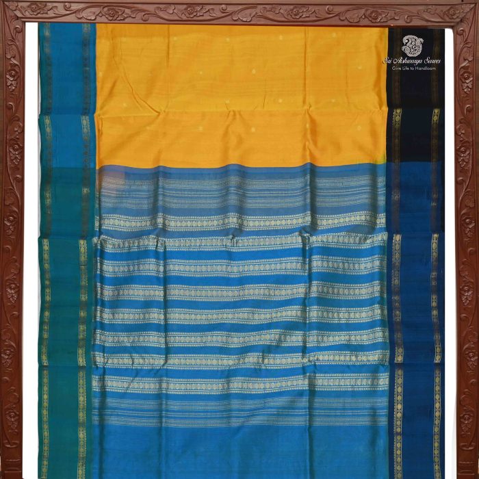 Silk Cotton Sarees Butta – Bright Yellow SAS0034191 - Image 5