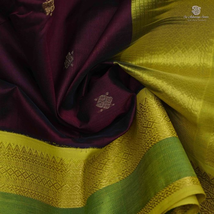 Silk Cotton Sarees Butta – Chocolate Brown SAS0034198 - Image 2