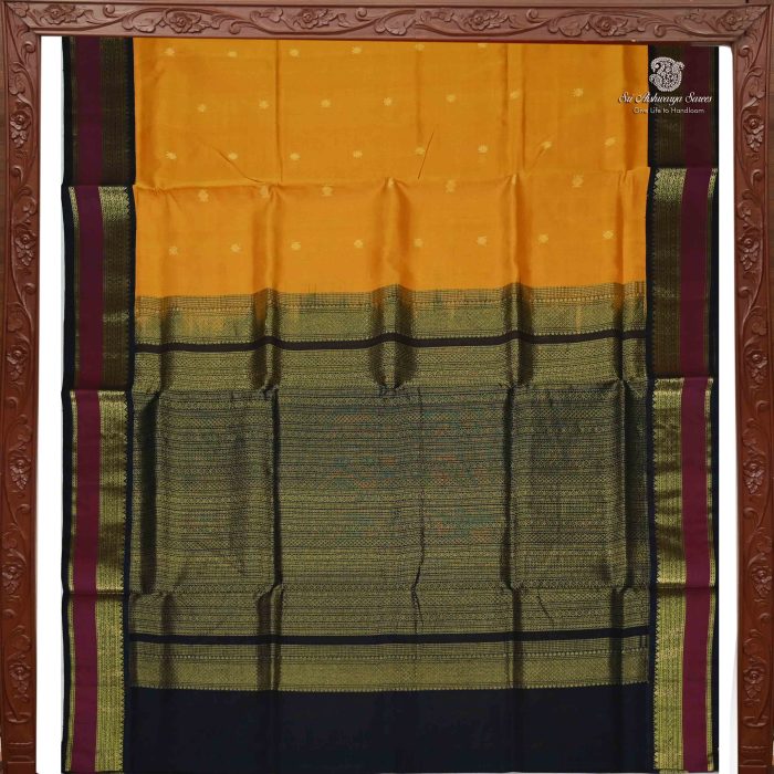 Silk Cotton Sarees Butta – Bright Yellow SAS0034204 - Image 5