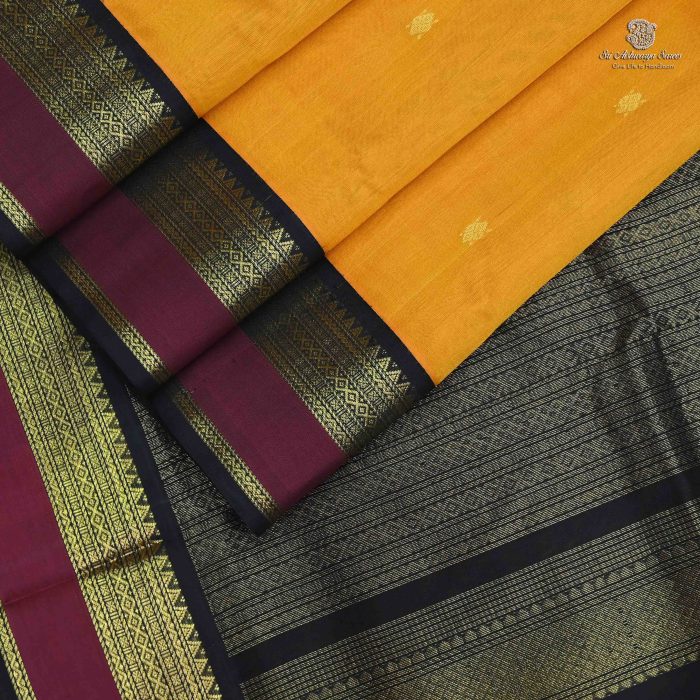 Silk Cotton Sarees Butta – Bright Yellow SAS0034204 - Image 3