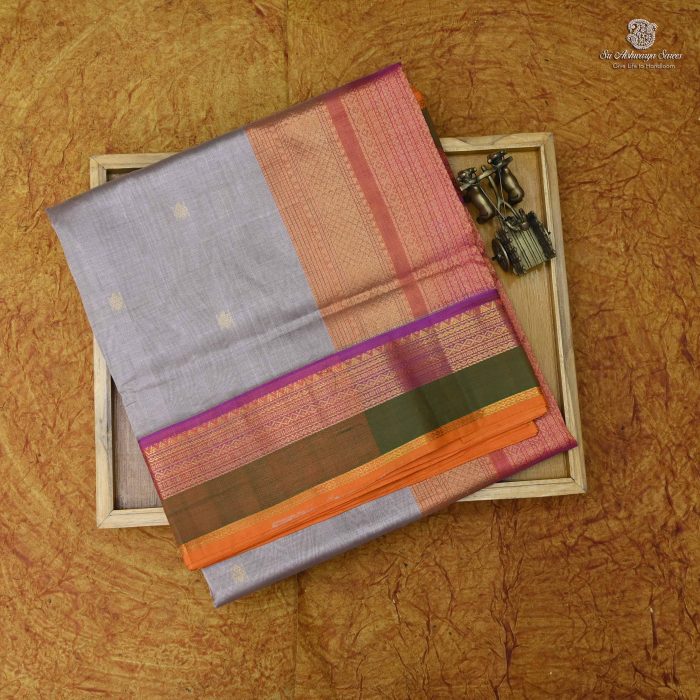 Silk Cotton Sarees Butta – Gray SAS0034205 - Image 6
