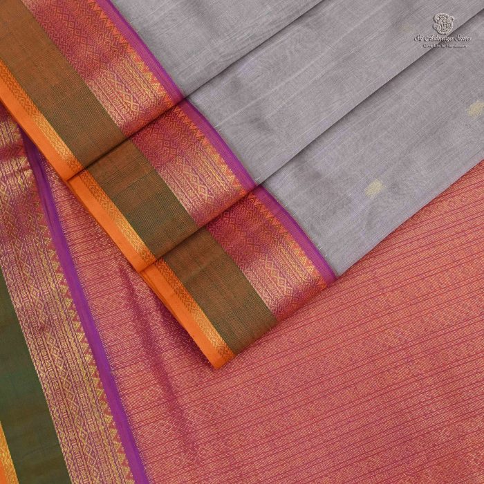 Silk Cotton Sarees Butta – Gray SAS0034205 - Image 3
