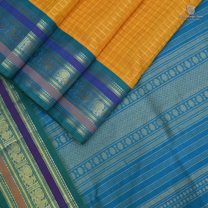 Silk Cotton Sarees  – Bright Yellow SAS0034208 - Image 3