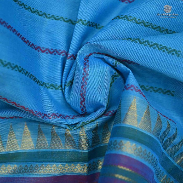 Kanchi Cotton Saree Light Blue SASC0034220 - Image 2