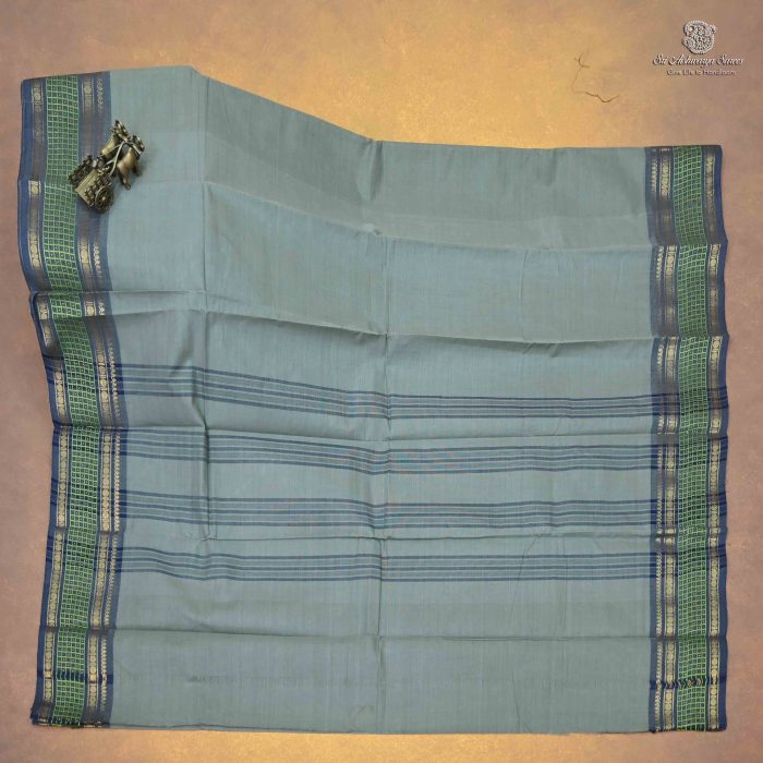 Chettinad Cotton Saree Gray SASC0034222 - Image 3