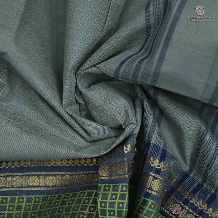 Chettinad Cotton Saree Gray SASC0034222 - Image 2