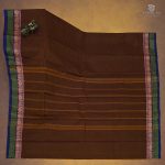 Chettinad Cotton Saree Dark Brown SASC0034233 - Image 3