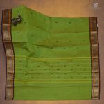 Kanchi Cotton Saree Parrot Green SASC0034236 - Image 3