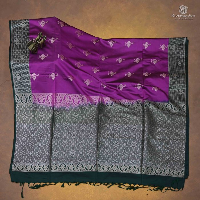 Fancy Soft Silk Saree- Magenta Pink SASFS0034280 - Image 1