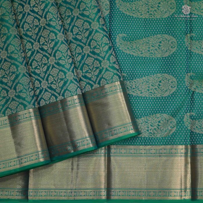 Pure Silk Sarees Sea Foam SASPS34290 - Image 4