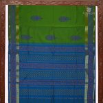 Semi Silk Cotton Printed Sarees –Turquoise Green SASPC34296 - Image 4