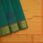 Semi Silk Cotton Printed Sarees –Peacock Green SASPC34302