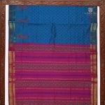Semi Silk Cotton Printed Sarees –Peacock Blue SASPC34303 - Image 4