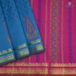 Semi Silk Cotton Printed Sarees –Peacock Blue SASPC34303