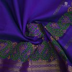 Semi Silk Cotton Printed Sarees –Indigo Purple SASPC34306 - Image 2