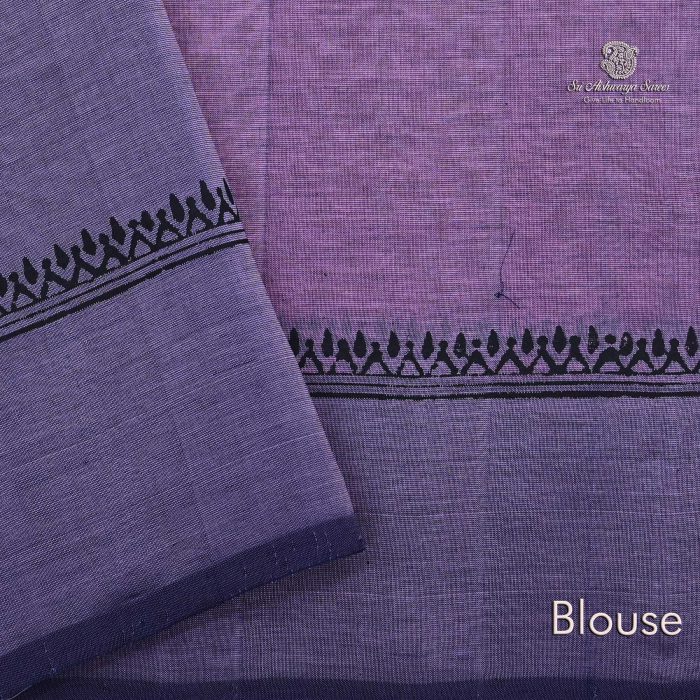 Silk Cotton Saree Printed –  Light Pink SASSC34316 - Image 4